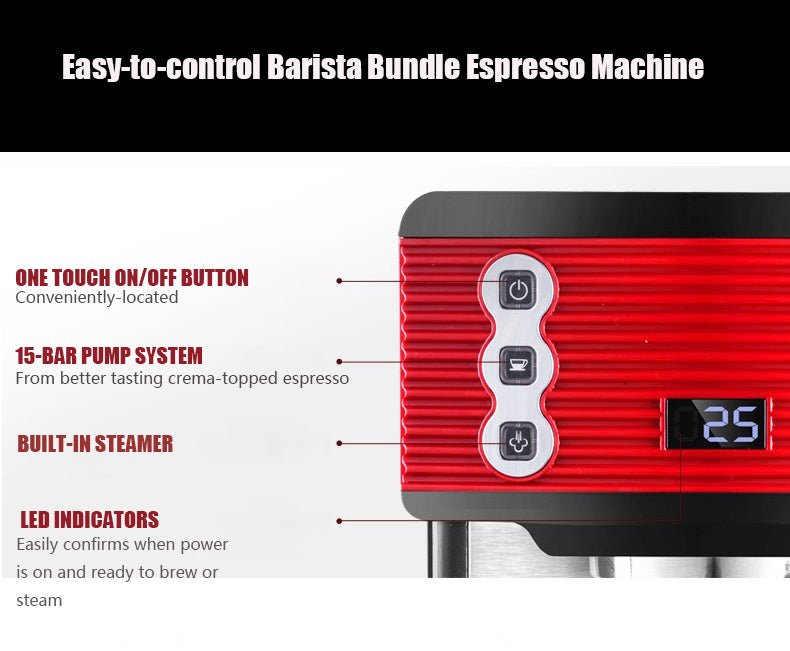 Compact Stainless Steel Espresso Machine M-YS3601 for Camping, Portable Roof Top Coffee Maker