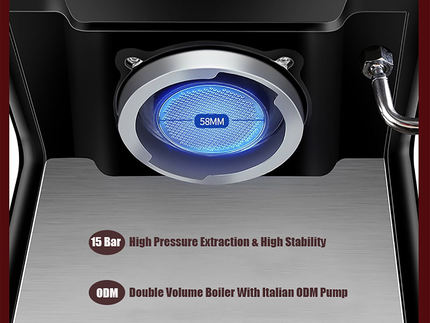 Compact Stainless Steel Espresso Machine M-YS3601 for Camping, Portable Roof Top Coffee Maker