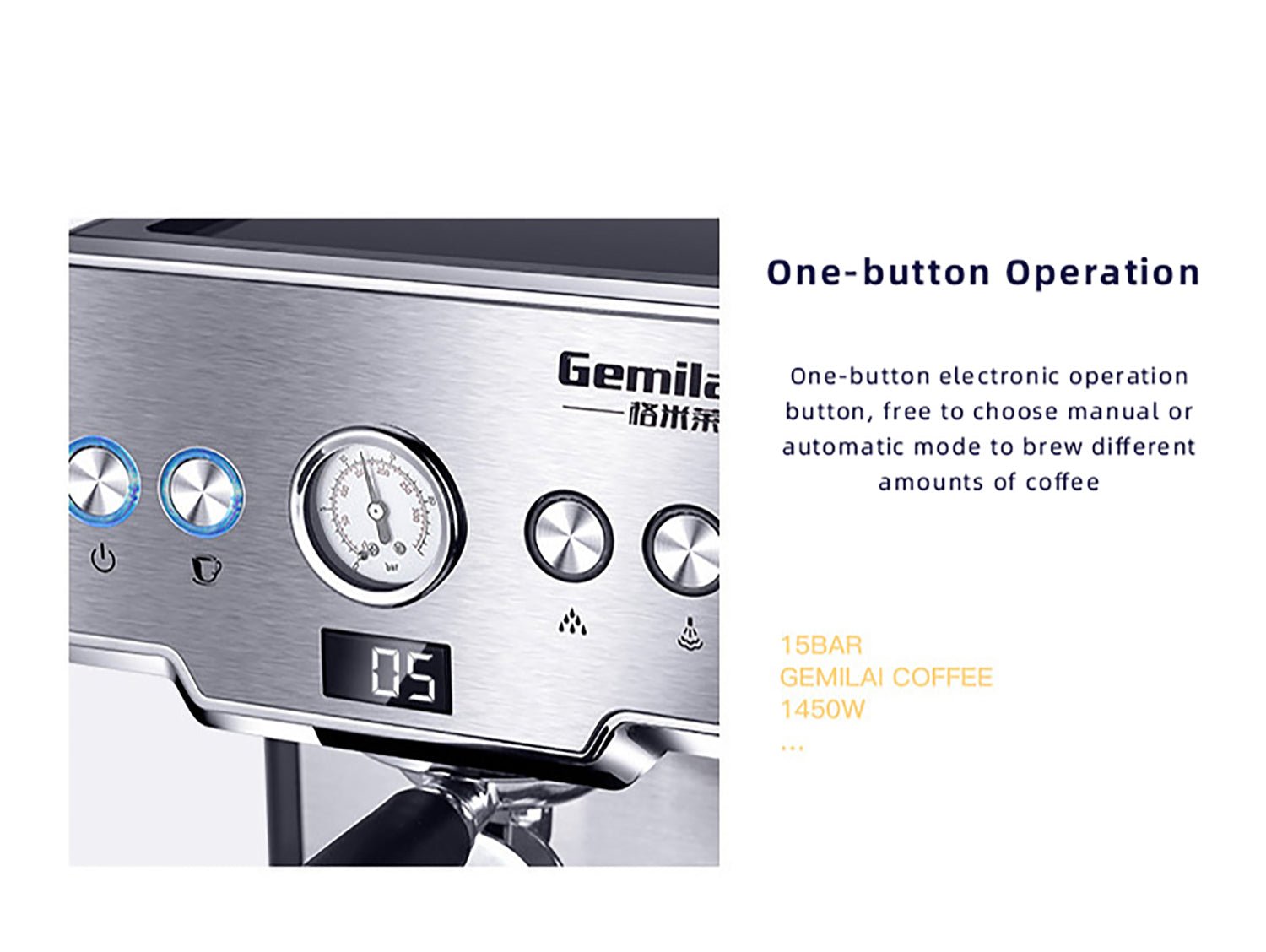 Mini Barista Stainless Steel Espresso Machine M3605