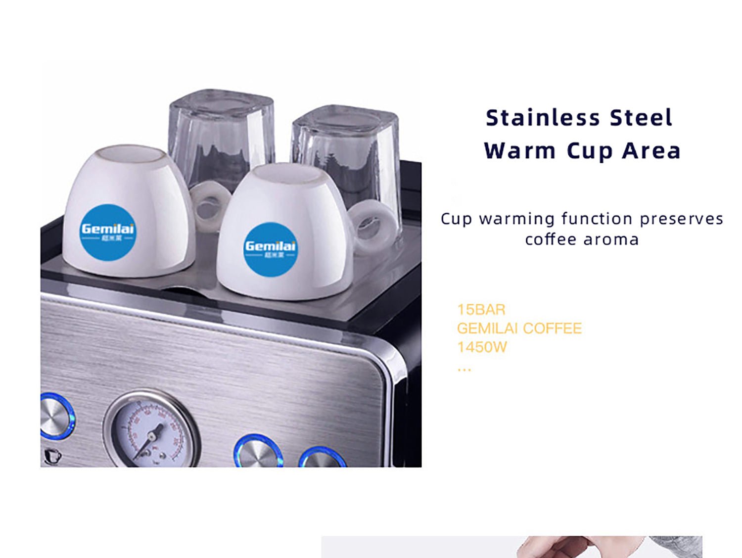 Mini Barista Stainless Steel Espresso Machine M3605