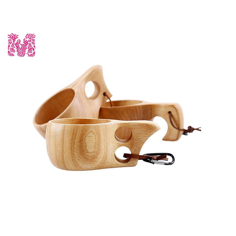 Vintage Wooden Handle Cup Set for Camping, Outdoor Adventure Equipment